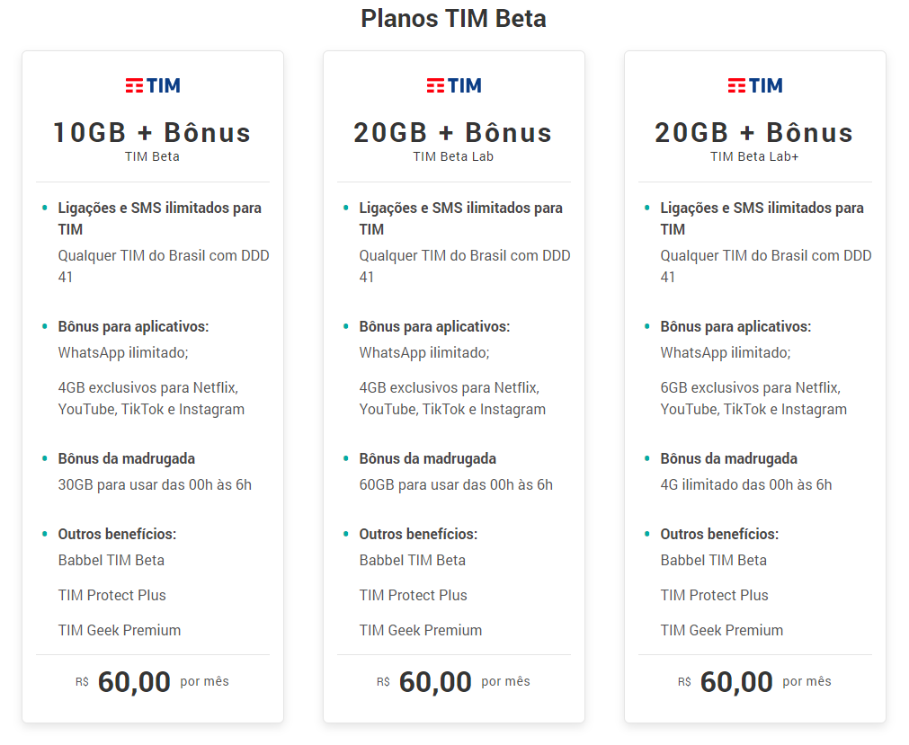 TIM] Plano Tim Black 65Gb por R$65,99 - Redes sociais ilimitadas +